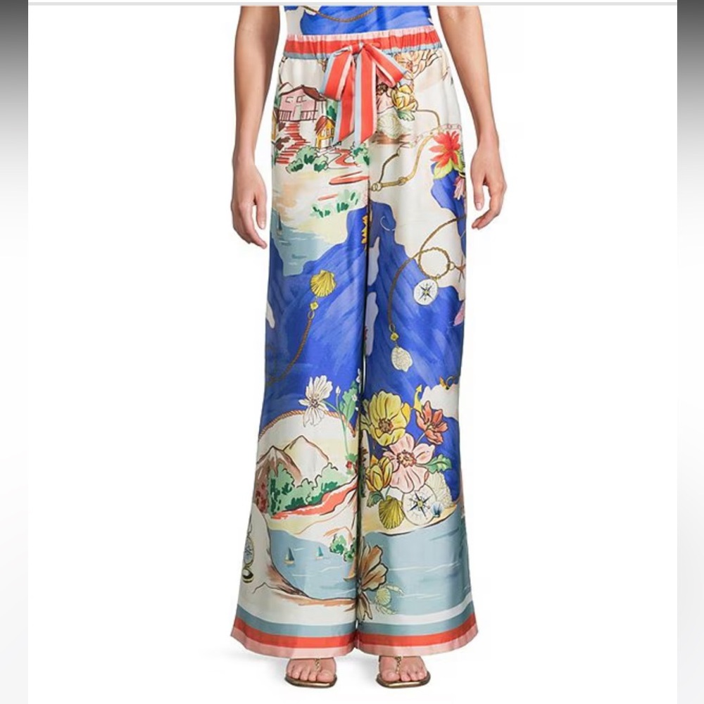 NWT Antonio Melani
Coordinating Annalise Ocean Print Satin Pants